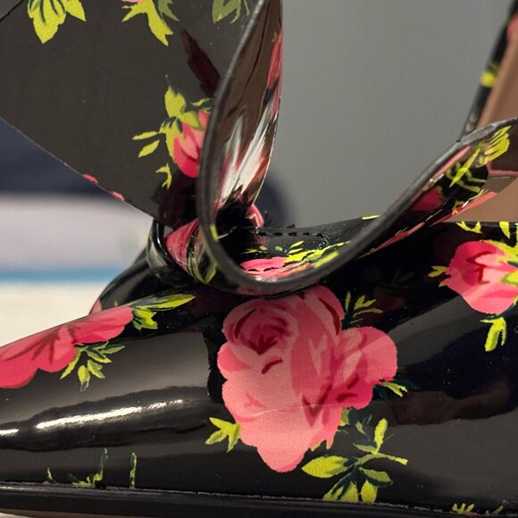 Betsey Johnson Nobble-P Floral Bow Heels Black Multi Size 8.5 – Never Worn - Picture 14 of 16